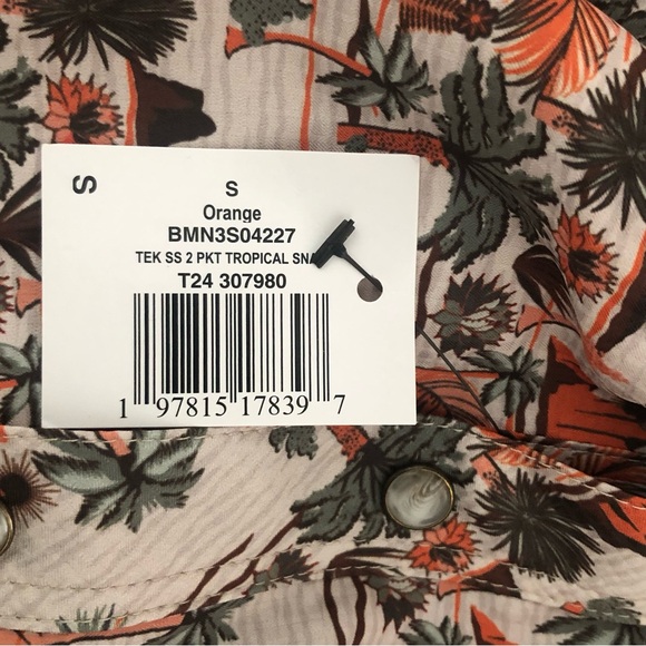 Rock & Roll Denim Snap Shirt Tropical Men's Small NWT - Picture 10 of 12